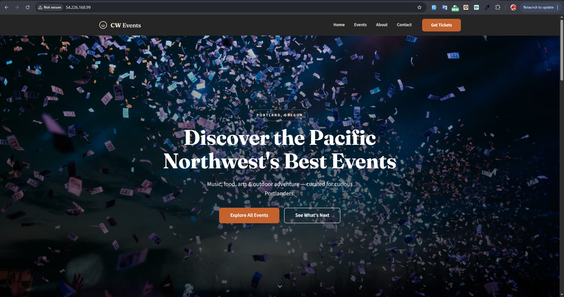 CW Events — Custom PHP/MySQL Event Platform